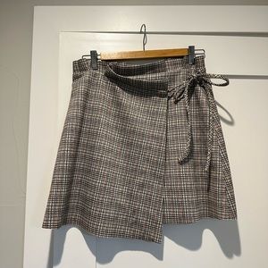 Zara Wrap Front Plaid Skirt